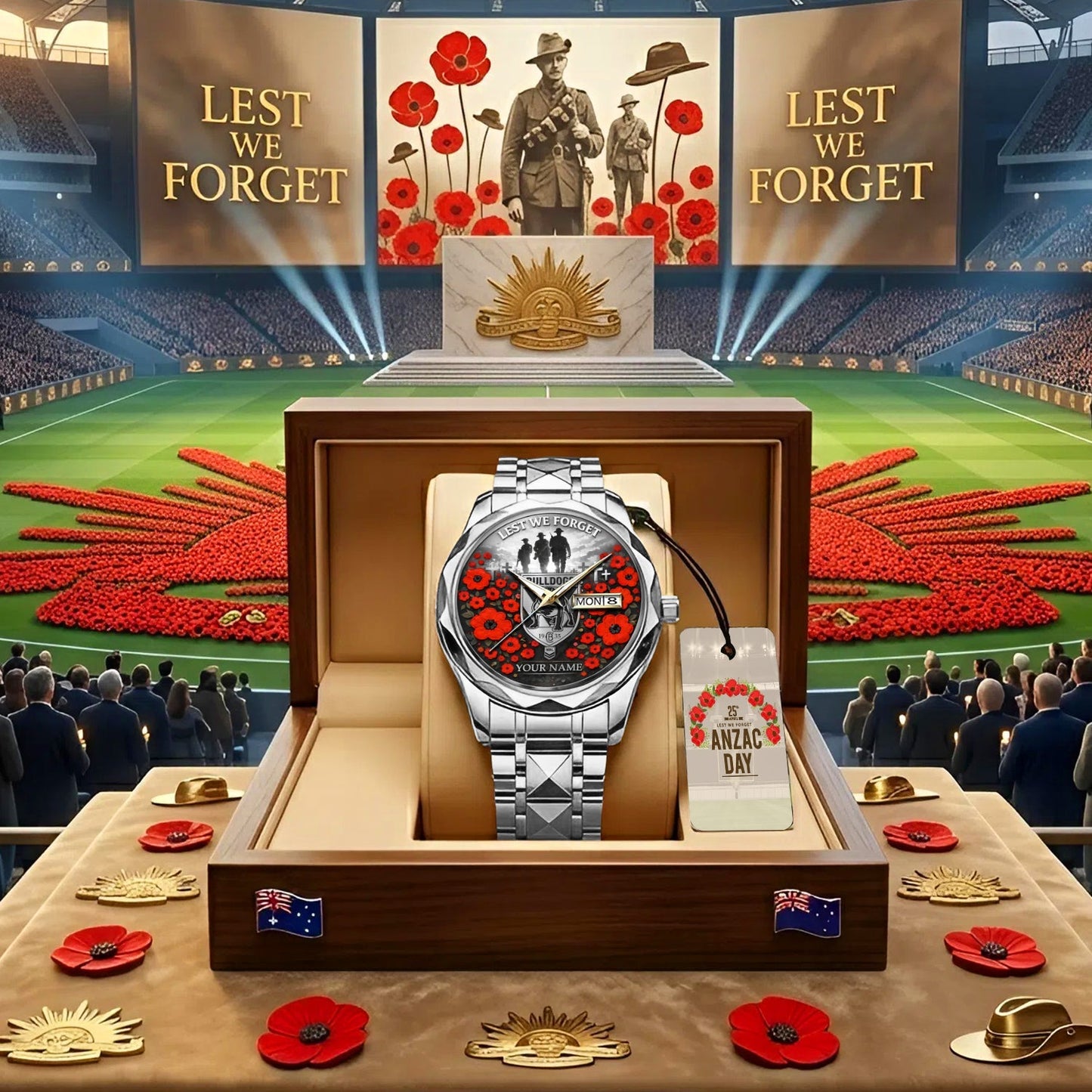 PREMIUM NRL X CBB ANNIVERSARY 111TH ANZAC Alloy Luxury Quartz Watch Limited Edition NDT NHM 310326