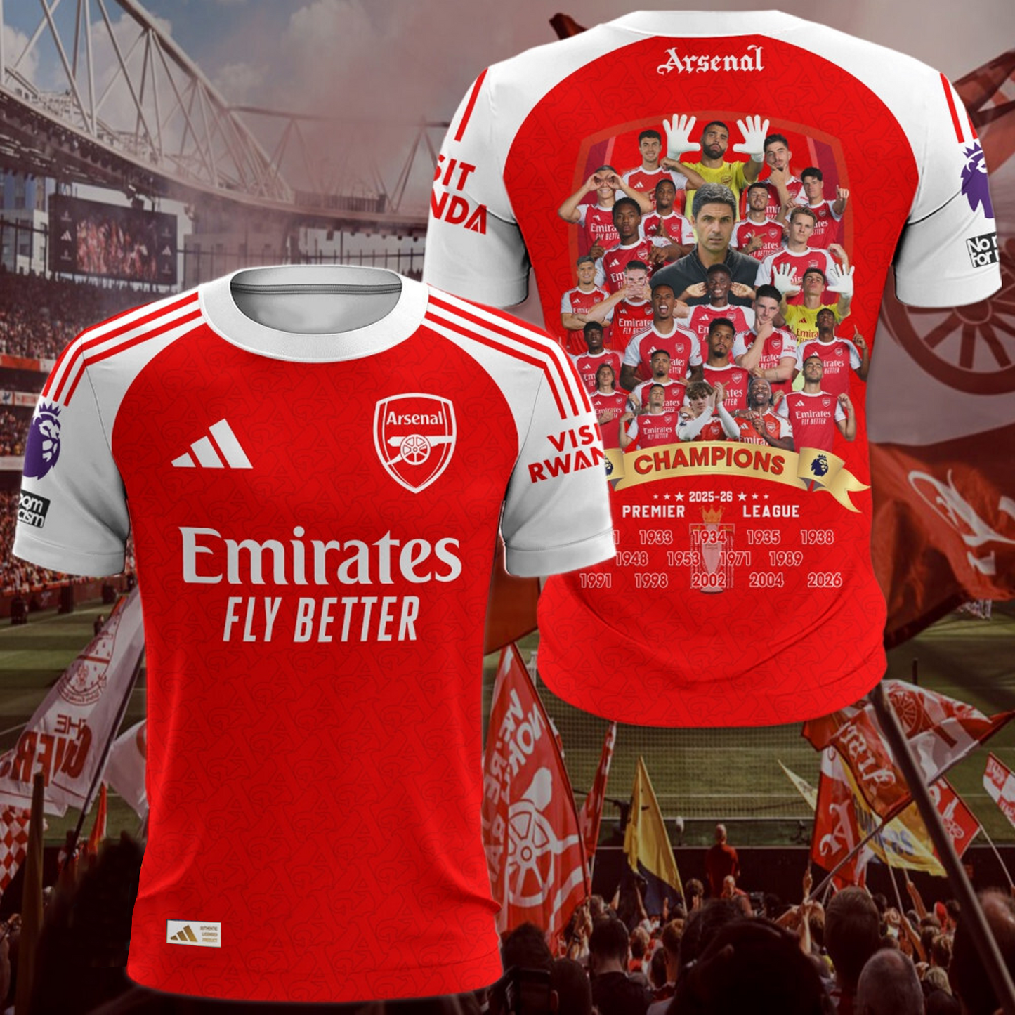 ARS.FC 25’???26 Premier League Champions 3D Shirt V1 DatND DVT 1