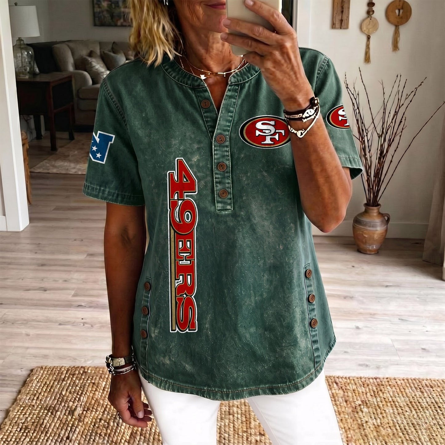 SAN x NFL Women’???s Denim Casual Tops DATND LBN 190526