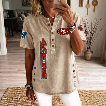 SAN x NFL Women’???s Denim Casual Tops DATND LBN 190526