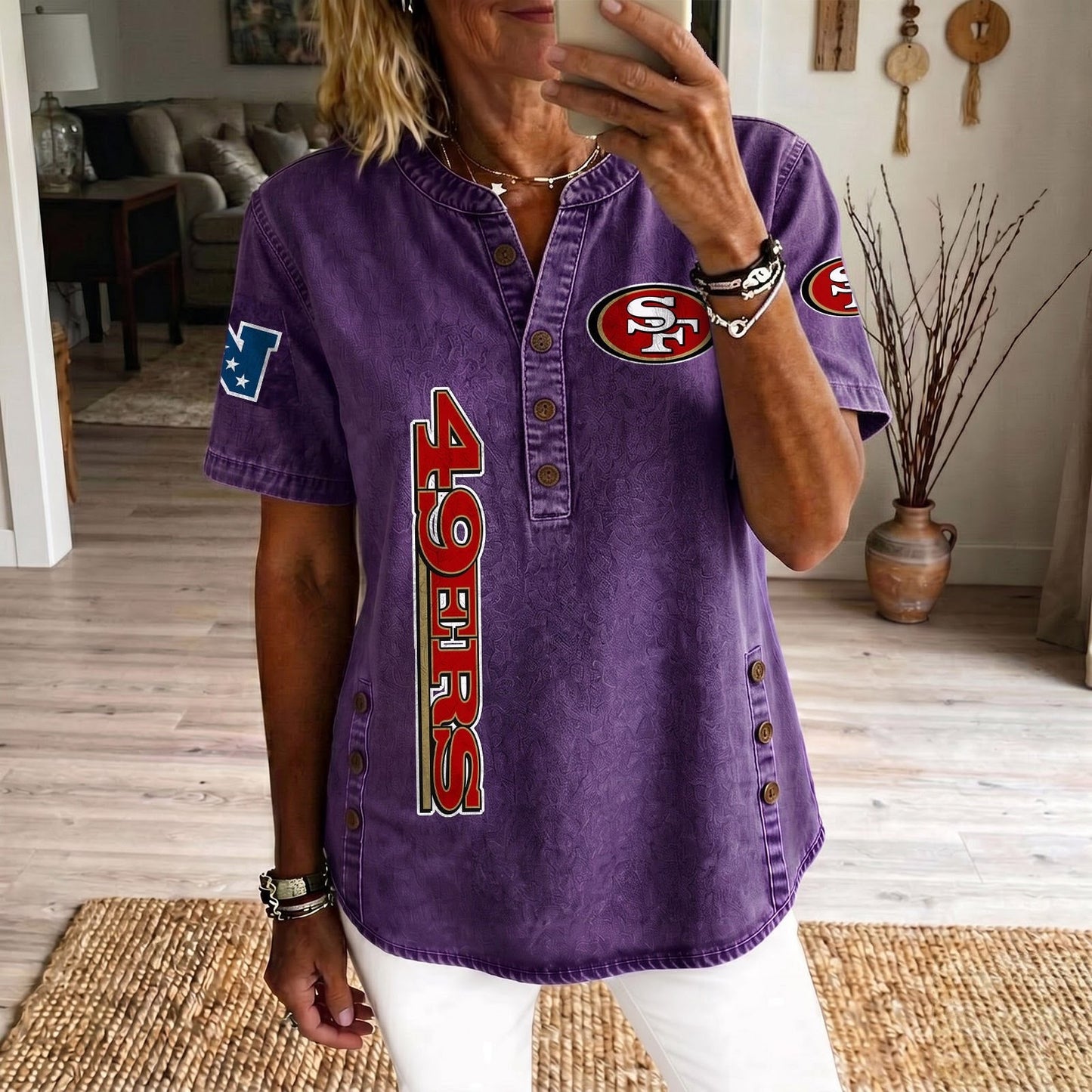 SAN x NFL Women’???s Denim Casual Tops DATND LBN 190526