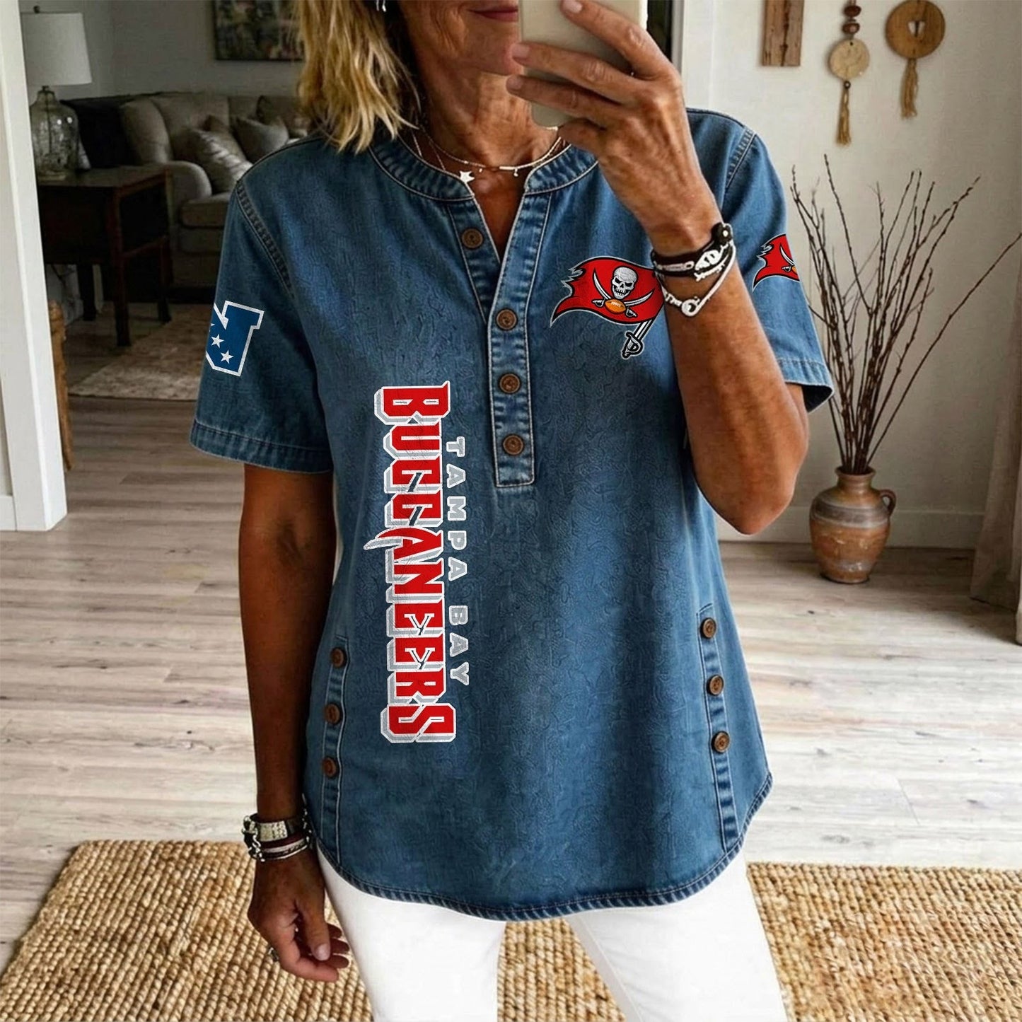 TB x NFL Women’???s Denim Casual Tops DATND LBN 190526