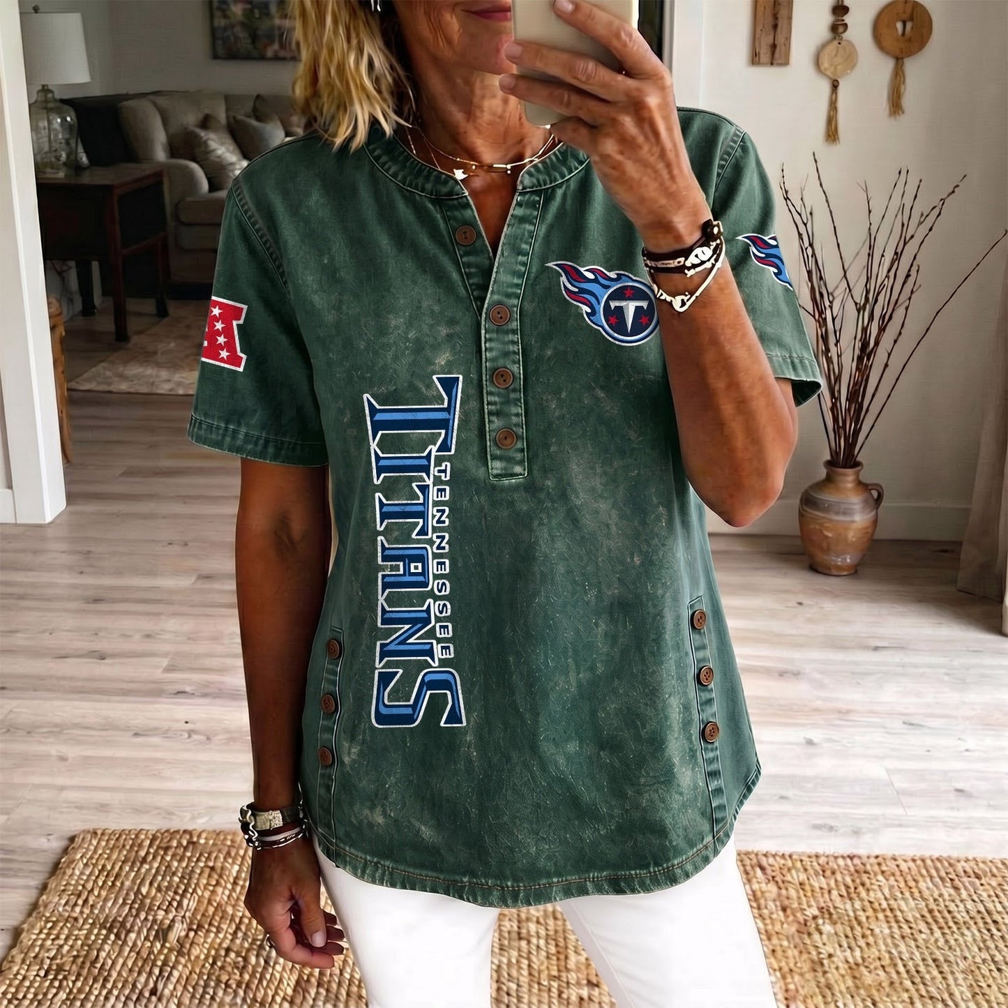 TEN x NFL Women’???s Denim Casual Tops DATND LBN 190526