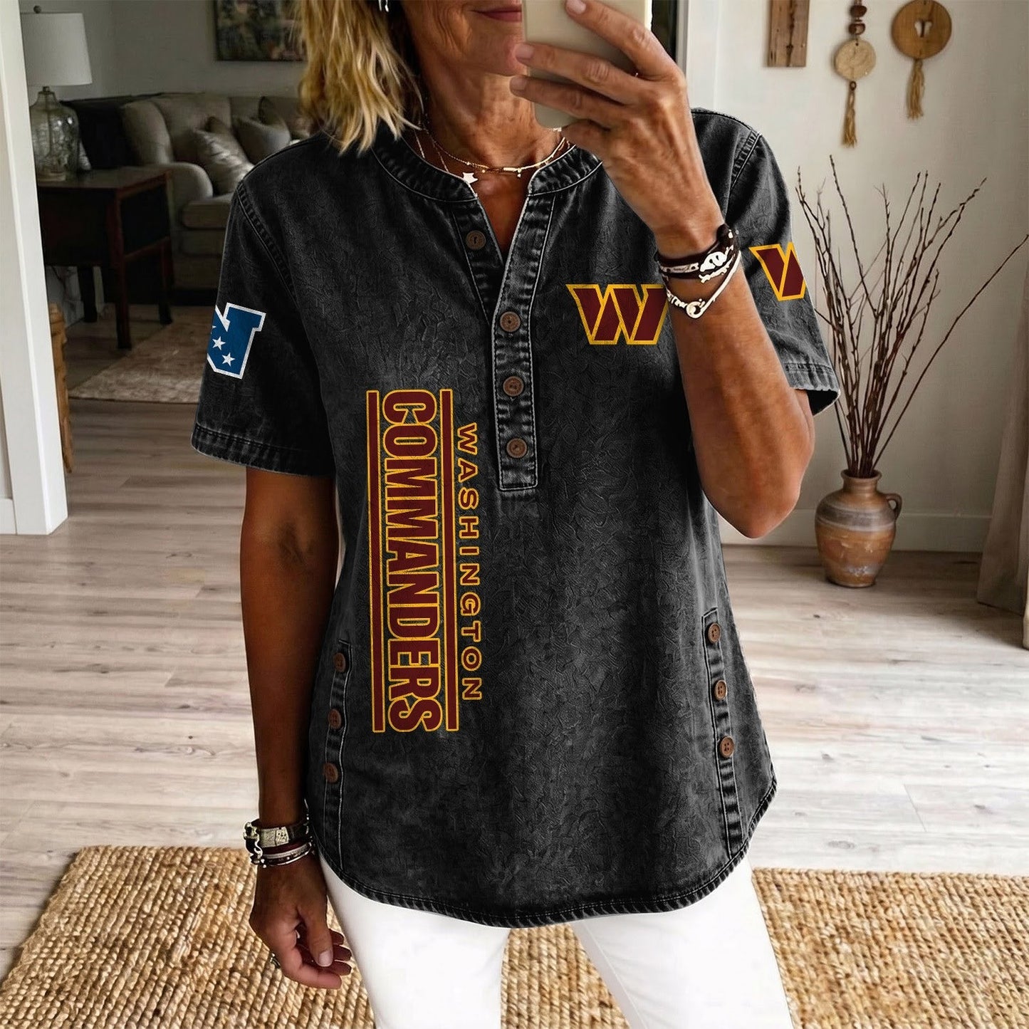 WAS x NFL Women’???s Denim Casual Tops DATND LBN 190526