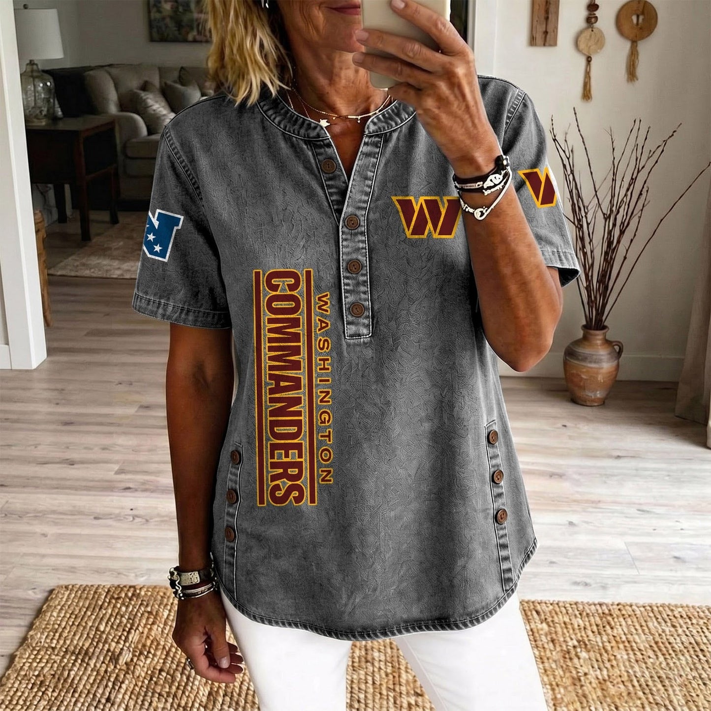 WAS x NFL Women’???s Denim Casual Tops DATND LBN 190526